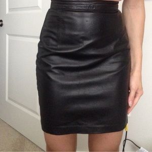 Ann Taylor high waist leather skirt XS 2 0 00 vintage